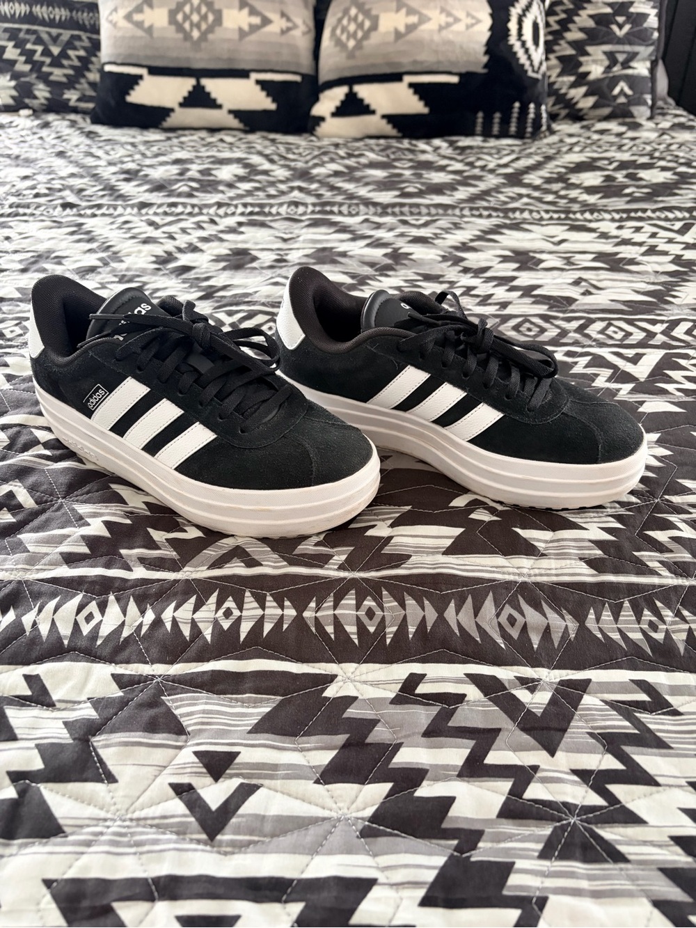 adidas Black and White Platform Sneakers - Women's Low-Top